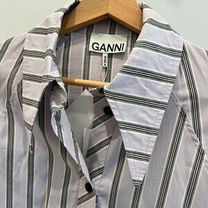 Stripe Cotton Oversized Shirt Dress